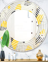 Abstract Design Retro Pattern V - Modern Round or Oval Wall Mirror - Wave