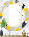 Abstract Design Retro Pattern V - Modern Round or Oval Wall Mirror - Triple C