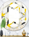 Abstract Design Retro Pattern V - Modern Round or Oval Wall Mirror - Hexagon Star