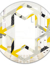 Abstract Design Retro Pattern V - Modern Round or Oval Wall Mirror - Hexagon Star