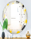 Abstract Design Retro Pattern V - Modern Round or Oval Wall Mirror - Triple C
