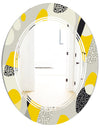 Abstract Design Retro Pattern V - Modern Round or Oval Wall Mirror - Triple C