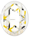 Abstract Design Retro Pattern V - Modern Round or Oval Wall Mirror - Hexagon Star