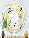 Abstract Design Retro Pattern V - Modern Round or Oval Wall Mirror - Whirl