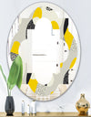 Abstract Design Retro Pattern V - Modern Round or Oval Wall Mirror - Quatrefoil