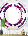 Orchid blossom colorful pattern - Modern Round or Oval Wall Mirror - Space