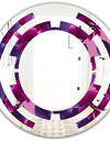 Orchid blossom colorful pattern - Modern Round or Oval Wall Mirror - Space