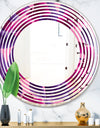 Orchid blossom colorful pattern - Modern Round or Oval Wall Mirror - Wave