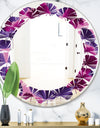 Orchid blossom colorful pattern - Modern Round or Oval Wall Mirror - Leaves