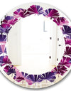 Orchid blossom colorful pattern - Modern Round or Oval Wall Mirror - Leaves