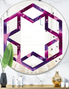 Orchid blossom colorful pattern - Modern Round or Oval Wall Mirror - Hexagon Star