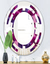 Orchid blossom colorful pattern - Modern Round or Oval Wall Mirror - Space