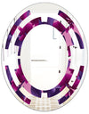 Orchid blossom colorful pattern - Modern Round or Oval Wall Mirror - Space