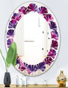 Orchid blossom colorful pattern - Modern Round or Oval Wall Mirror - Leaves