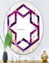 Orchid blossom colorful pattern - Modern Round or Oval Wall Mirror - Hexagon Star