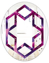 Orchid blossom colorful pattern - Modern Round or Oval Wall Mirror - Hexagon Star
