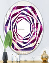 Orchid blossom colorful pattern - Modern Round or Oval Wall Mirror - Whirl