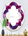 Orchid blossom colorful pattern - Modern Round or Oval Wall Mirror - Quatrefoil