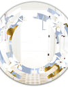 Orchid blossom color pattern - Modern Round or Oval Wall Mirror - Space