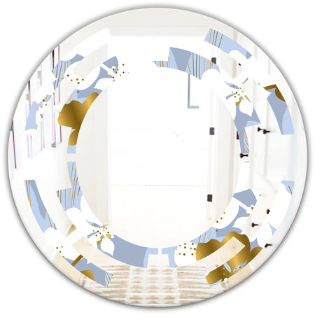 Orchid blossom color pattern - Modern Round or Oval Wall Mirror - Space