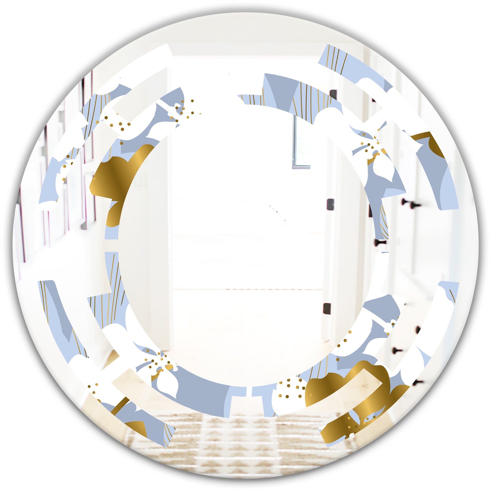 Orchid blossom color pattern - Modern Round or Oval Wall Mirror - Space