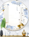 Orchid blossom color pattern - Modern Round or Oval Wall Mirror - Leaves