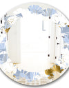 Orchid blossom color pattern - Modern Round or Oval Wall Mirror - Leaves