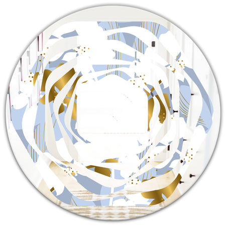 Orchid blossom color pattern - Modern Round or Oval Wall Mirror - Whirl