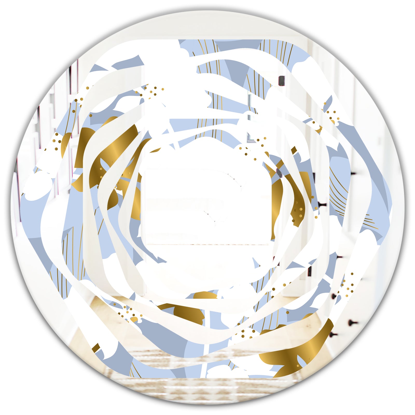 Orchid blossom color pattern - Modern Round or Oval Wall Mirror - Whirl