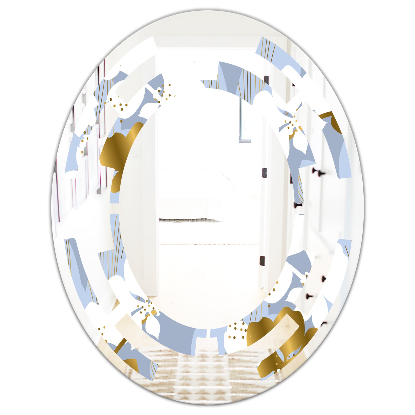 Orchid blossom color pattern - Modern Round or Oval Wall Mirror - Space