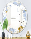 Orchid blossom color pattern - Modern Round or Oval Wall Mirror - Leaves