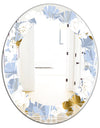 Orchid blossom color pattern - Modern Round or Oval Wall Mirror - Leaves