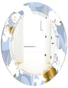 Orchid blossom color pattern - Modern Round or Oval Wall Mirror - Triple C