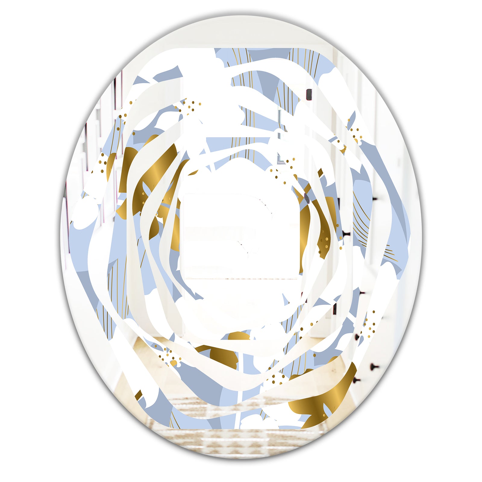 Orchid blossom color pattern - Modern Round or Oval Wall Mirror - Whirl