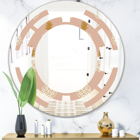 Pineapple Summer Bliss VII - Modern Round or Oval Wall Mirror - Space