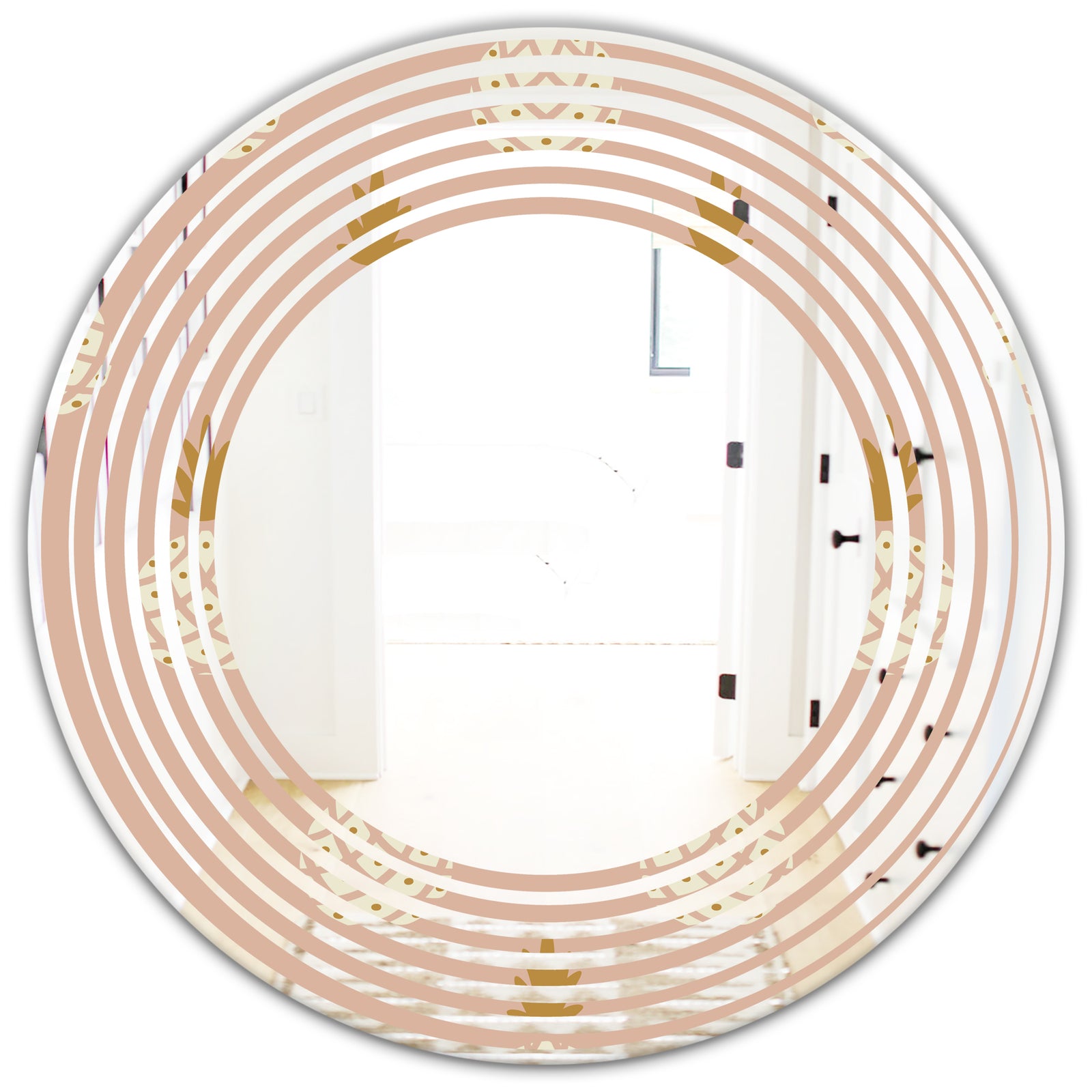 Pineapple Summer Bliss VII - Modern Round or Oval Wall Mirror - Wave