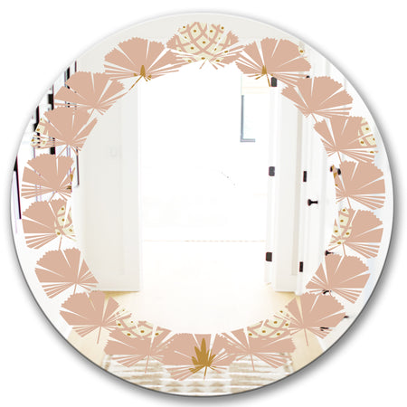 Pineapple Summer Bliss VII - Modern Round or Oval Wall Mirror - Leaves