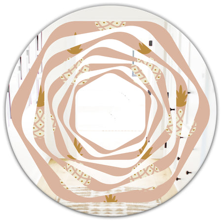 Pineapple Summer Bliss VII - Modern Round or Oval Wall Mirror - Whirl
