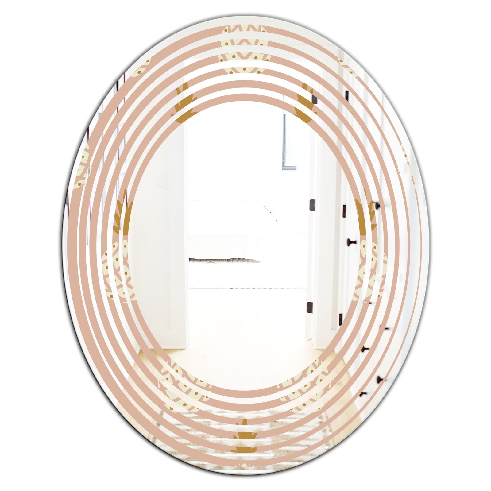 Pineapple Summer Bliss VII - Modern Round or Oval Wall Mirror - Wave