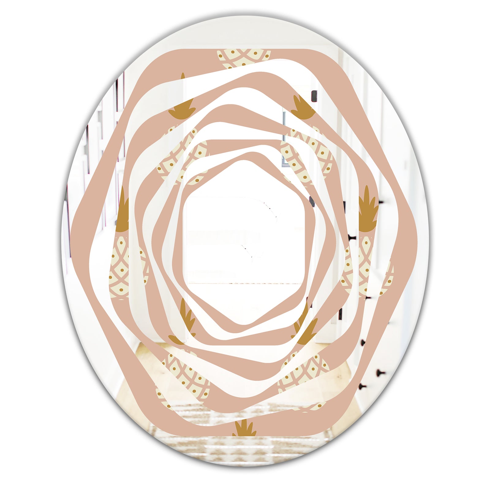 Pineapple Summer Bliss VII - Modern Round or Oval Wall Mirror - Whirl