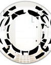 Monochrome Geometric Pattern XII - Modern Round or Oval Wall Mirror - Space