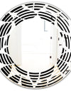 Monochrome Geometric Pattern XII - Modern Round or Oval Wall Mirror - Wave