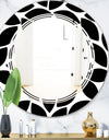 Monochrome Geometric Pattern XII - Modern Round or Oval Wall Mirror - Triple C