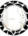 Monochrome Geometric Pattern XII - Modern Round or Oval Wall Mirror - Triple C