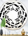 Monochrome Geometric Pattern XII - Modern Round or Oval Wall Mirror - Whirl