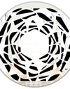 Monochrome Geometric Pattern XII - Modern Round or Oval Wall Mirror - Whirl