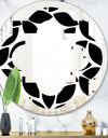 Monochrome Geometric Pattern XII - Modern Round or Oval Wall Mirror - Quatrefoil
