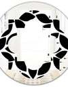 Monochrome Geometric Pattern XII - Modern Round or Oval Wall Mirror - Quatrefoil