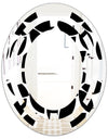 Monochrome Geometric Pattern XII - Modern Round or Oval Wall Mirror - Space