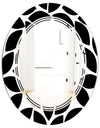 Monochrome Geometric Pattern XII - Modern Round or Oval Wall Mirror - Triple C